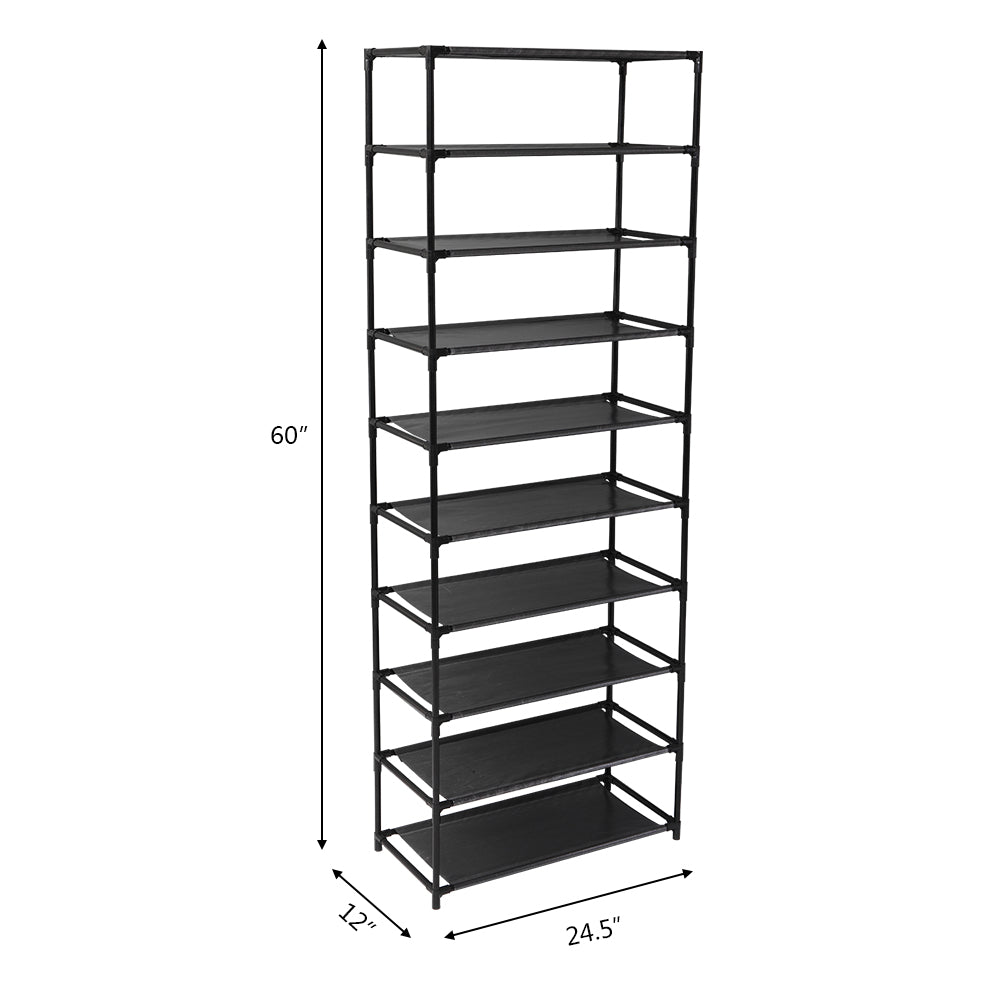 Natura AM 10-Tier Stackable Shoe Rack | Holds Up to 30 Pairs