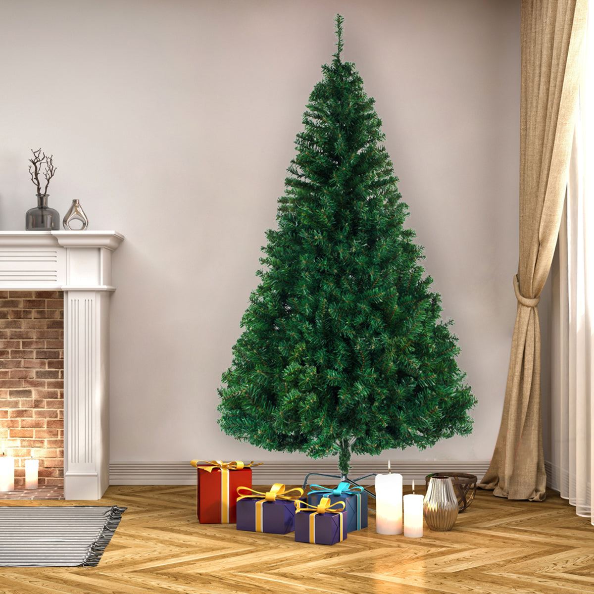 Natura AM 8FT Christmas Tree | 1138 Branch Tips with Metal Stand