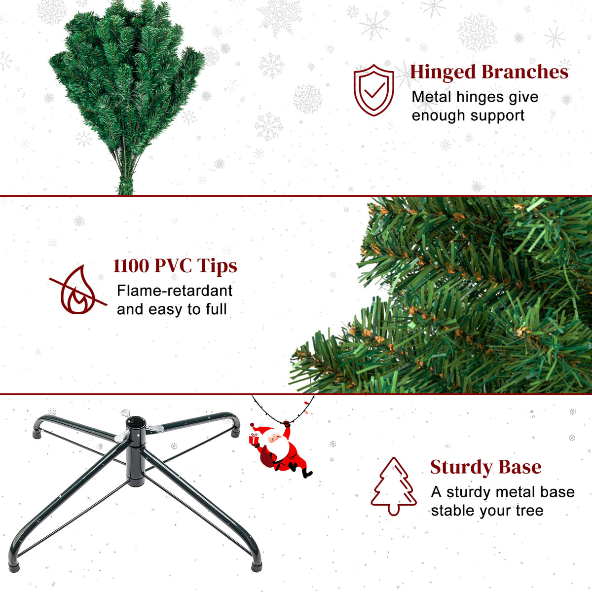 Natura AM 7FT Christmas Tree | 1334 Branch Tips with Metal Stand