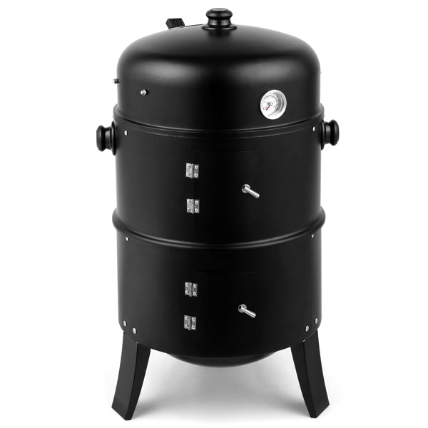 Natura AM Portable Charcoal Smoker Grill with Built-In Thermometer