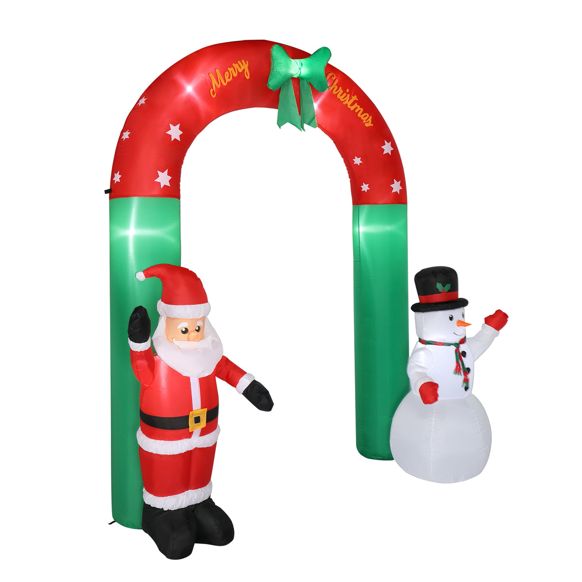 Natura AM 8FT Christmas Inflatable Arch with Santa & Snowman | Lighted Yard Decor