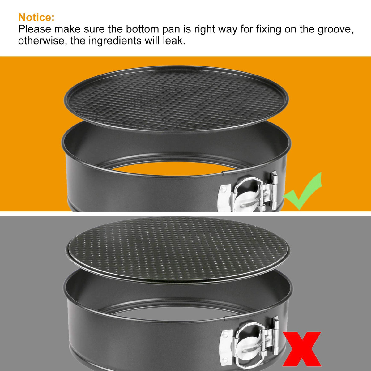 Natura AM Springform Cake Pan Set of 3 — Heart, Round & Square Nonstick Baking Pans