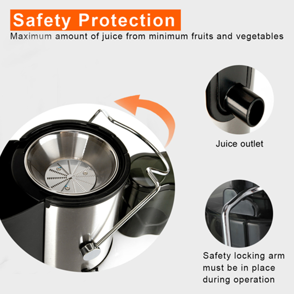 Natura AM 800W Centrifugal Juicer with 3-Inch Feed Chute & 30oz Juice Jug