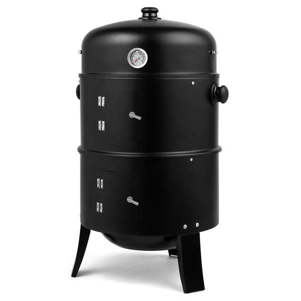 Natura AM Portable Charcoal Smoker Grill with Built-In Thermometer