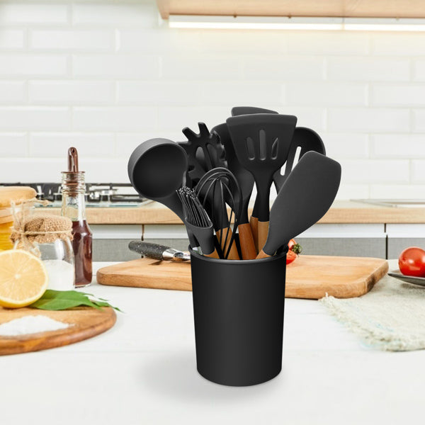 Natura AM 11-Piece Silicone Cooking Utensil Set with Holder