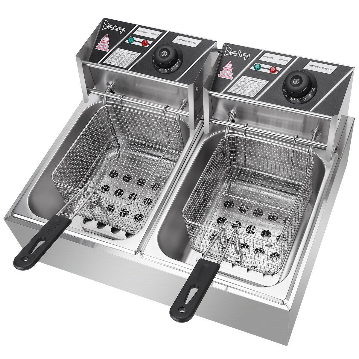 Natura AM EH82 Double Tank Electric Deep Fryer, 22.8QT | 3400W Stainless Steel
