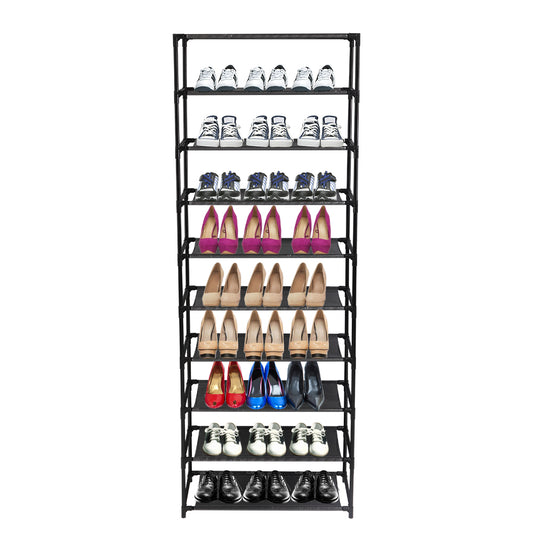 Natura AM 10-Tier Stackable Shoe Rack | Holds Up to 30 Pairs
