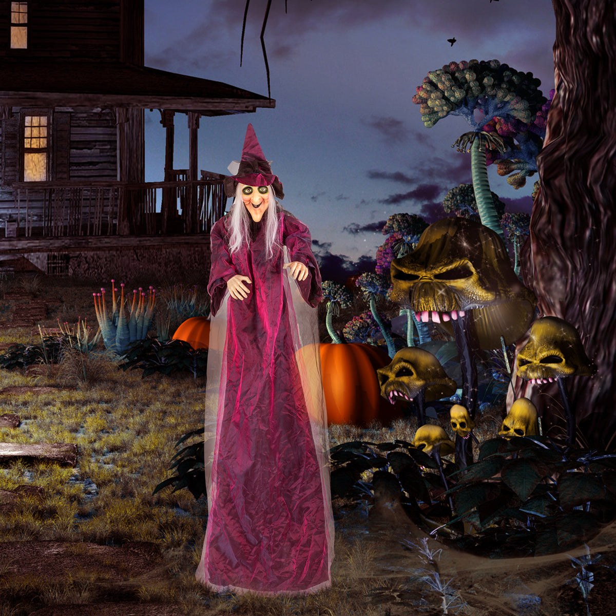 Natura AM 71in Life-Size Talking Hanging Witch | Halloween Decoration