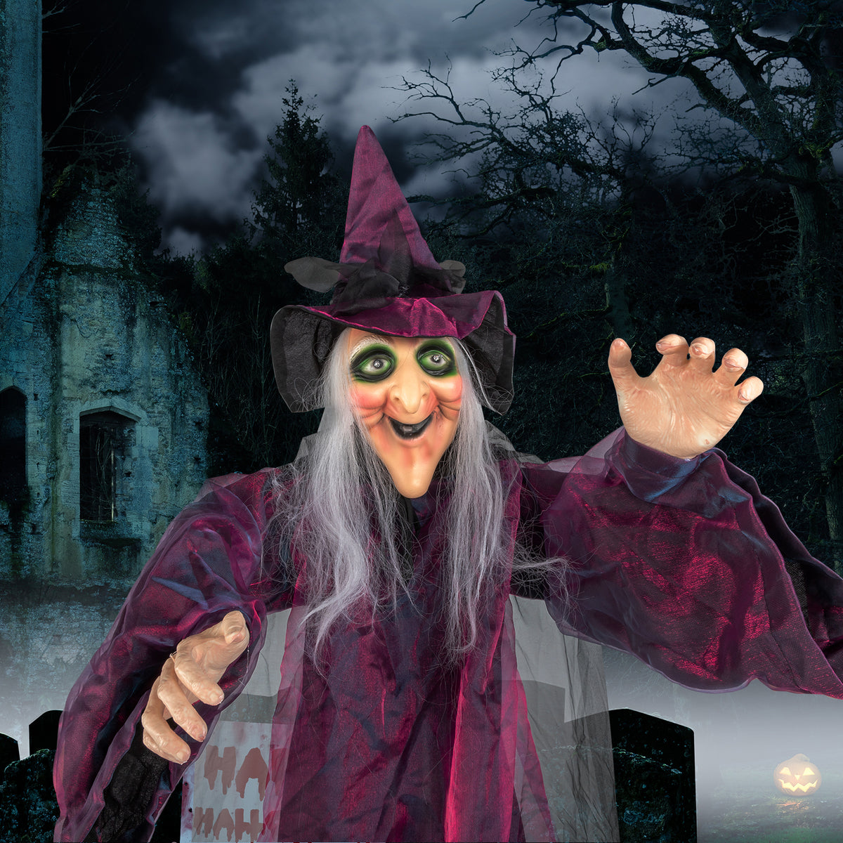 Natura AM 71in Life-Size Talking Hanging Witch | Halloween Decoration