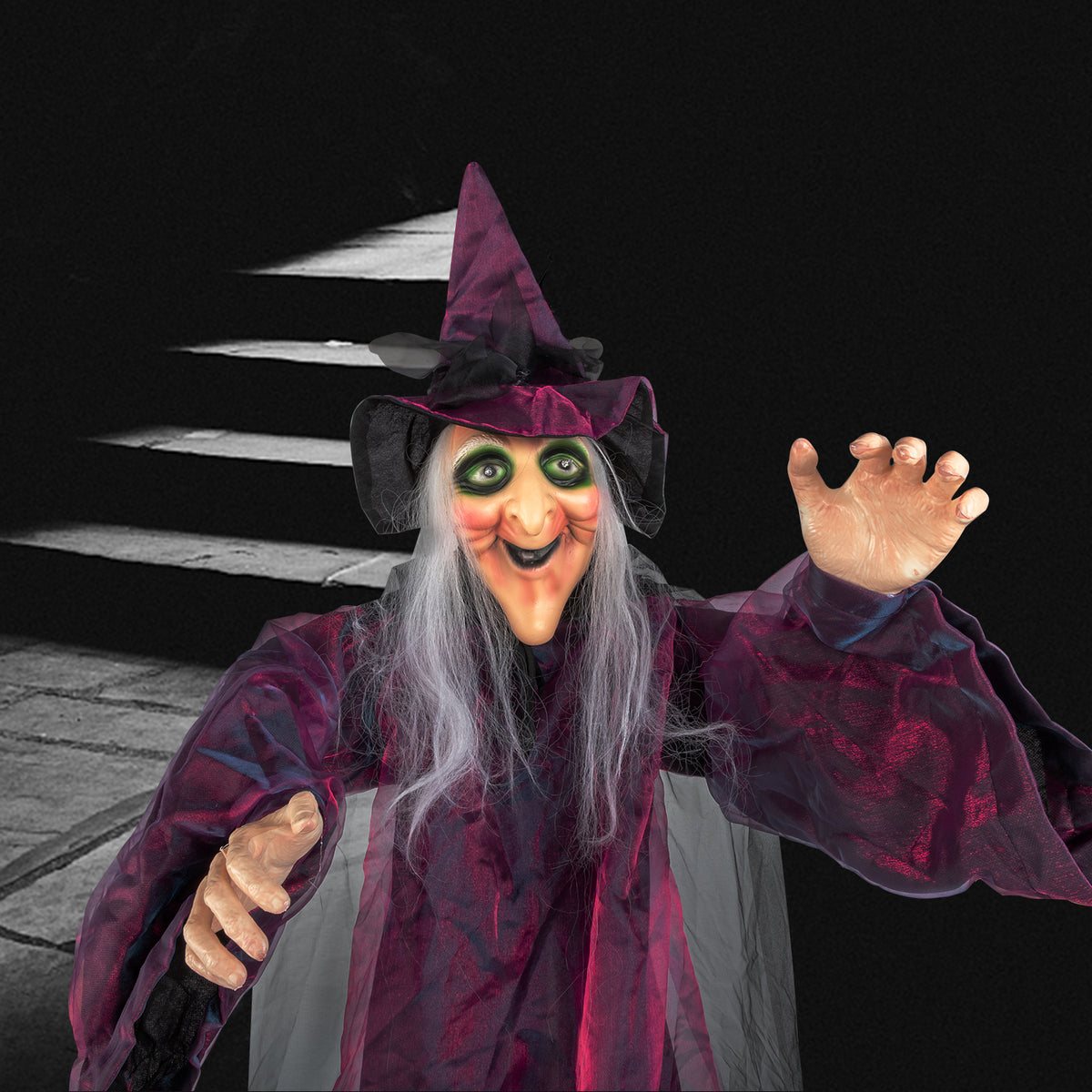 Natura AM 71in Life-Size Talking Hanging Witch | Halloween Decoration