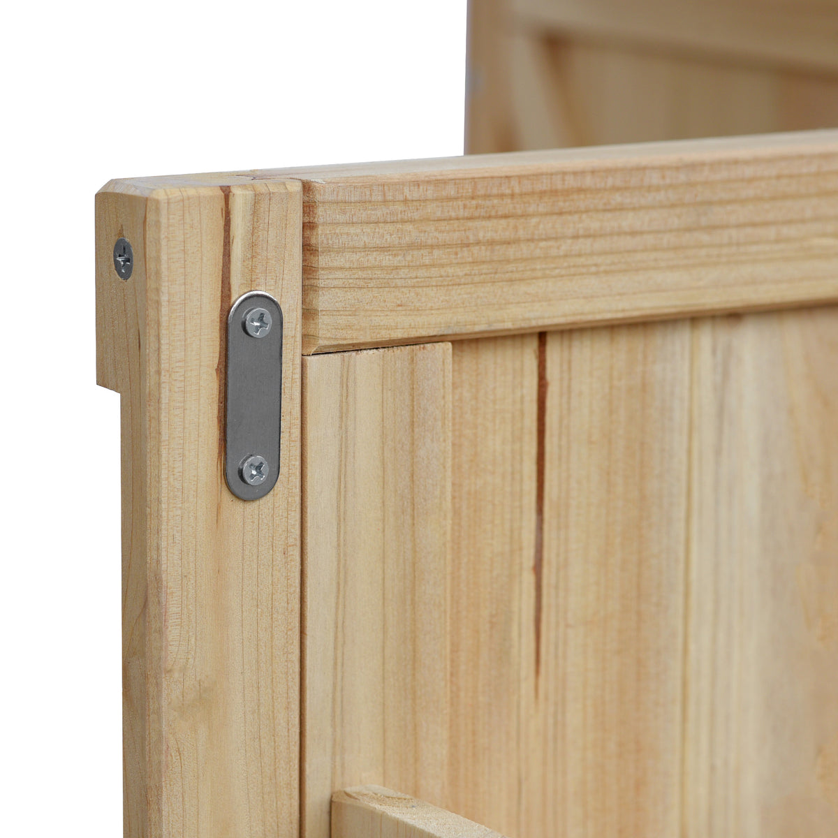 Natura AM Solid Wood Kitchen Island Cart | Stainless Steel Top