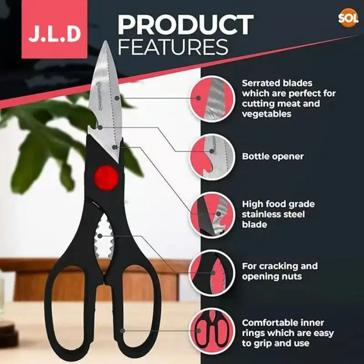 Natura AM Multi-Purpose Stainless Steel Kitchen Shears