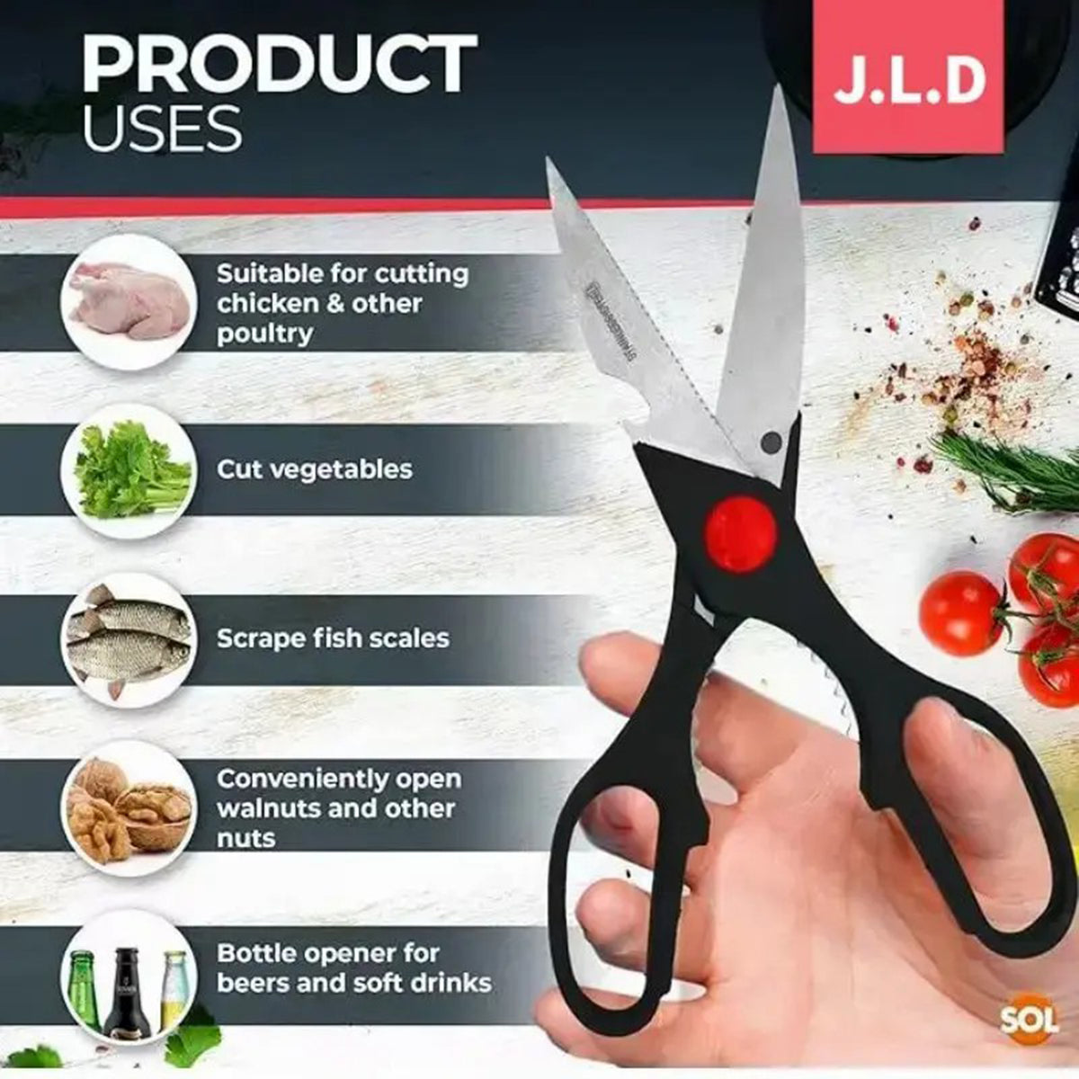 Natura AM Multi-Purpose Stainless Steel Kitchen Shears