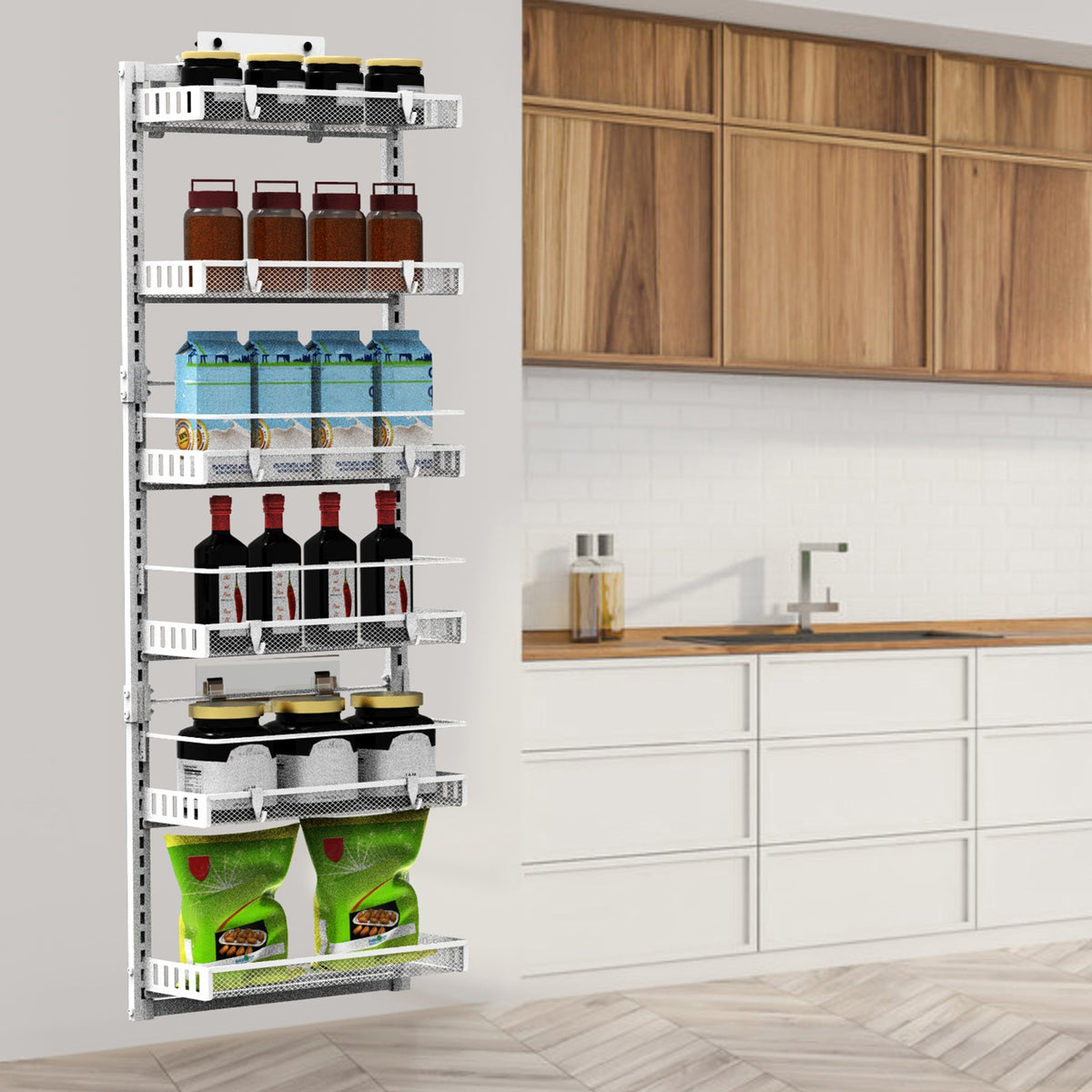 Natura AM 6-Tier Over-the-Door Pantry Organizer, White