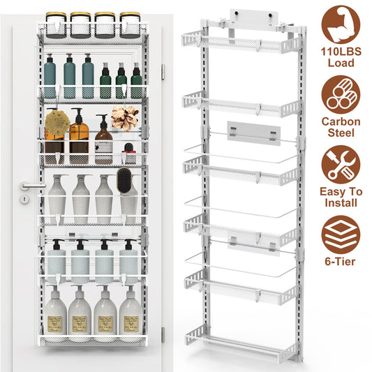 Natura AM 6-Tier Over-the-Door Pantry Organizer, White