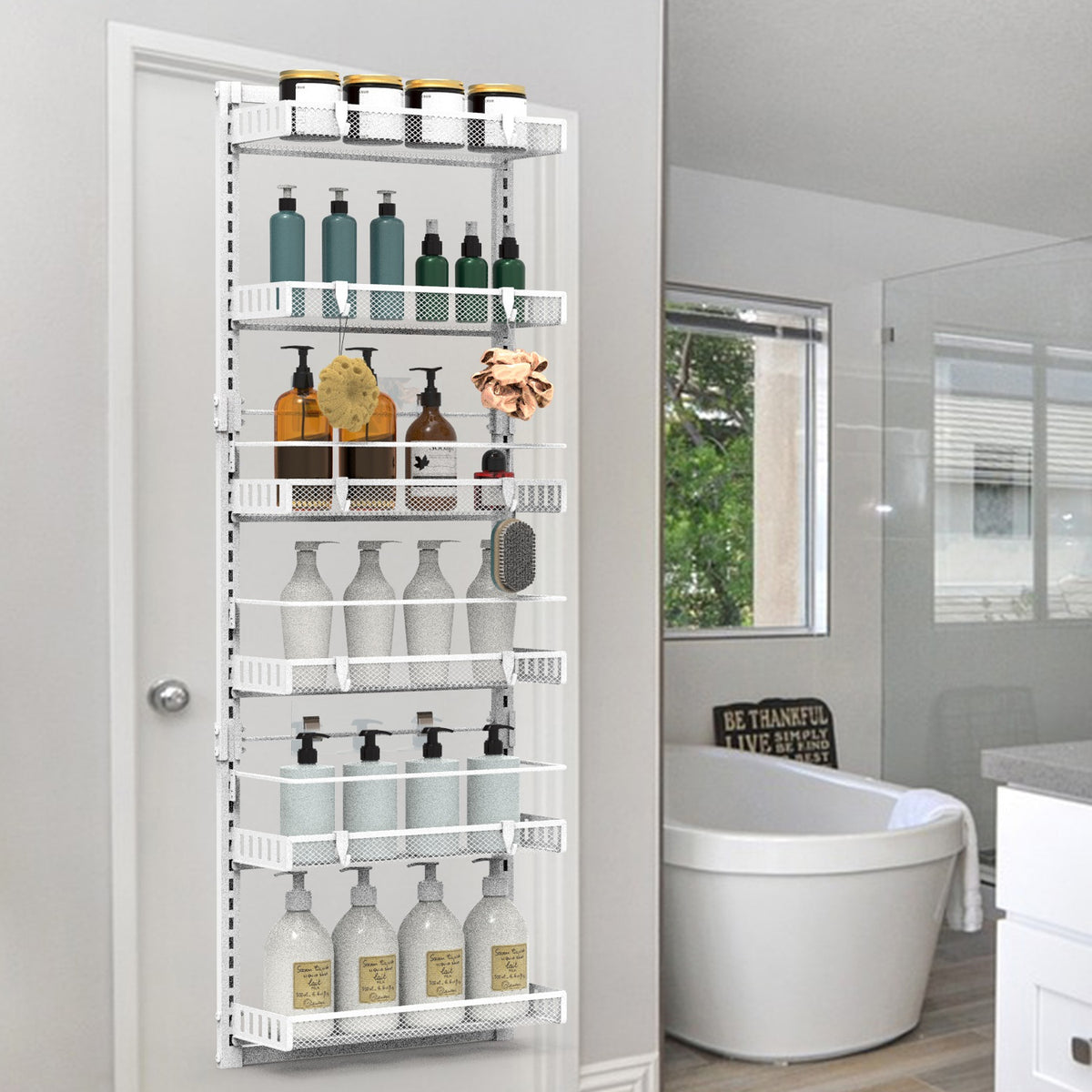 Natura AM 6-Tier Over-the-Door Pantry Organizer, White