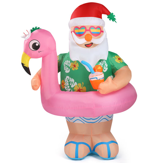 Natura AM 5.9FT Christmas Inflatable Hawaii Santa | Built-in LED Lights