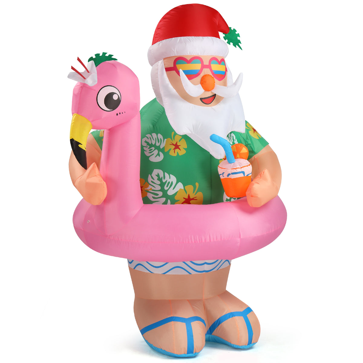 Natura AM 5.9FT Christmas Inflatable Hawaii Santa | Built-in LED Lights