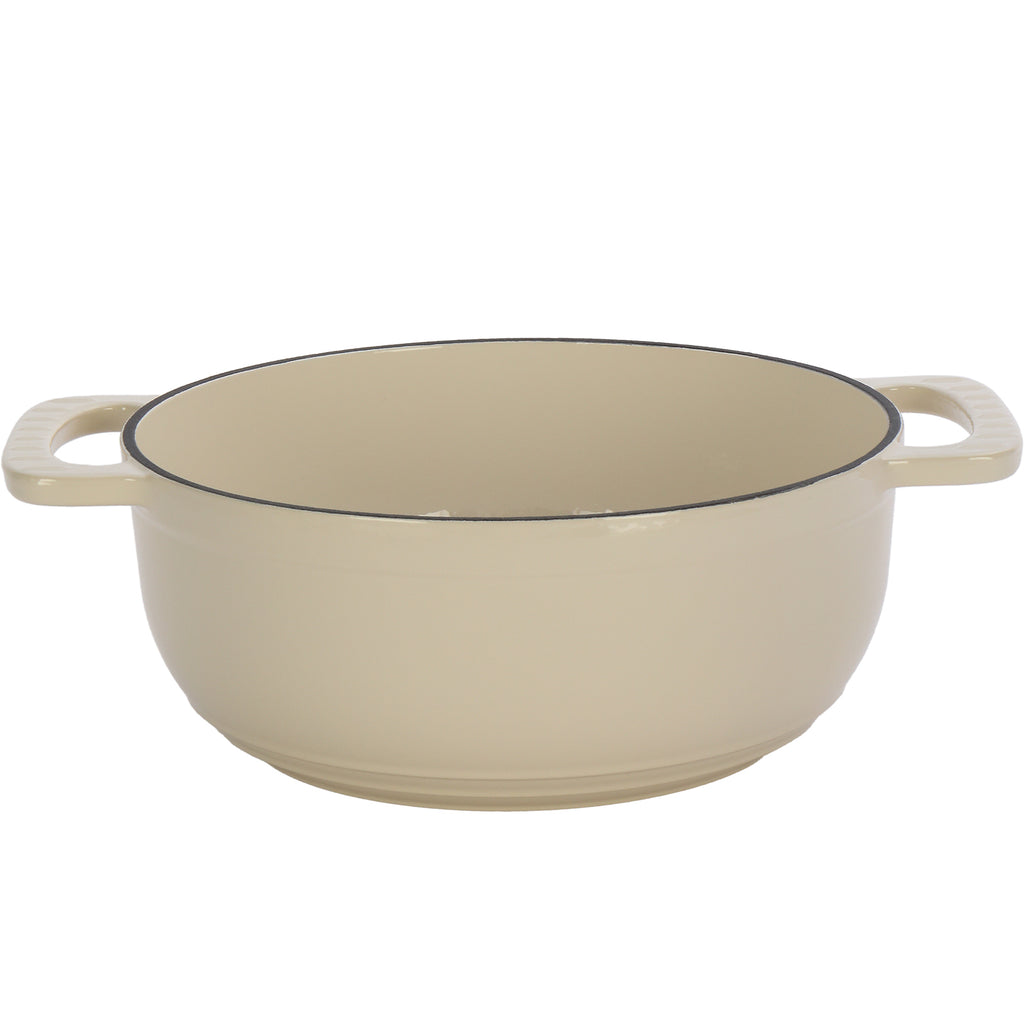 Cast iron 6QT cooking pot - ceramic white - comes with two silicone gloves - Enamel pot