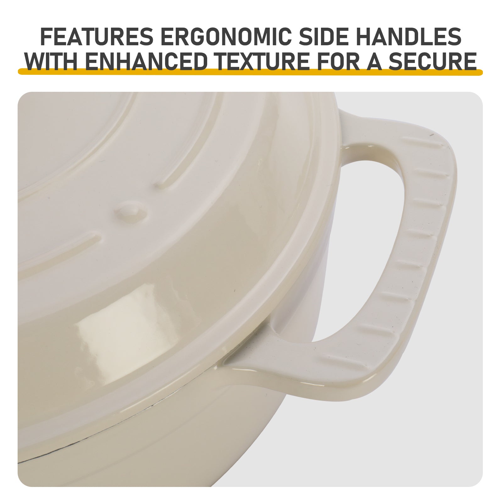 Cast iron 6QT cooking pot - ceramic white - comes with two silicone gloves - Enamel pot