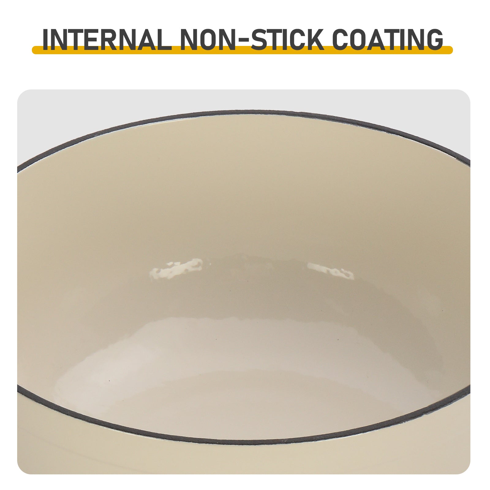Cast iron 6QT cooking pot - ceramic white - comes with two silicone gloves - Enamel pot