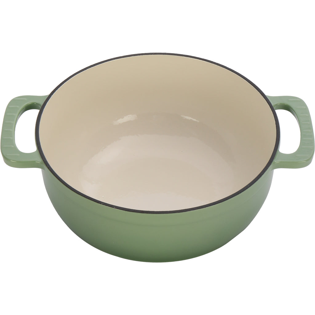 Cast iron 6QT cooking pot - Gradient red - Includes two silicone gloves - Enamel pot