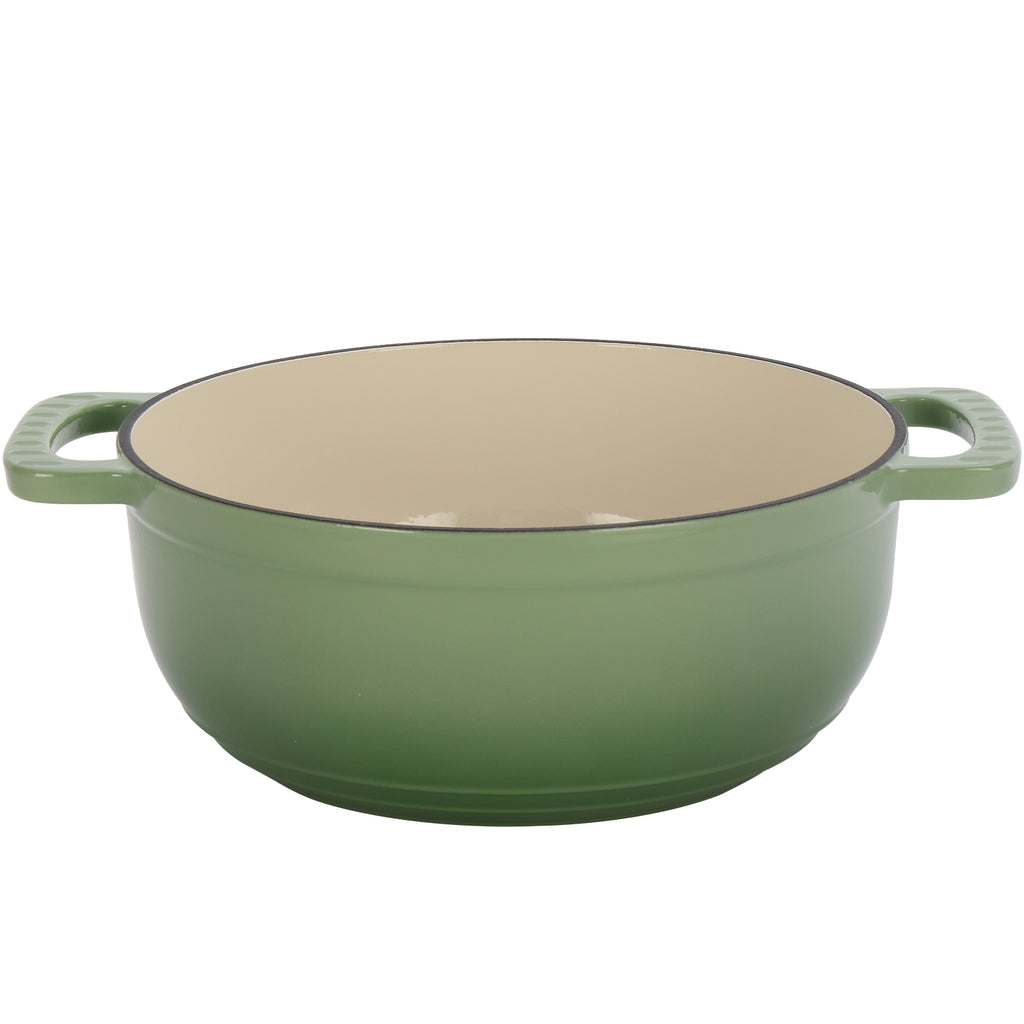 Cast iron 6QT cooking pot - Gradient red - Includes two silicone gloves - Enamel pot