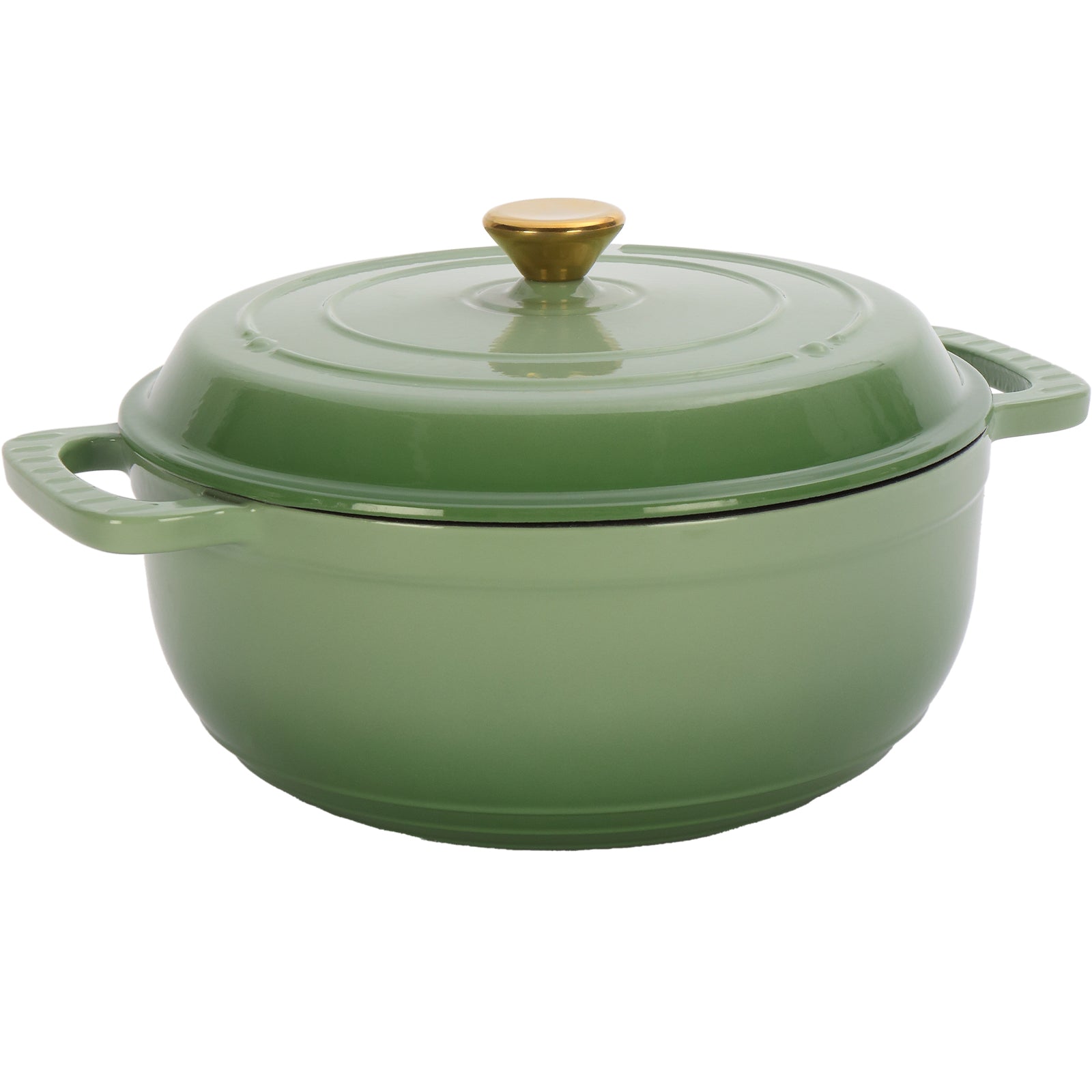 Cast iron 6QT cooking pot - Gradient red - Includes two silicone gloves - Enamel pot