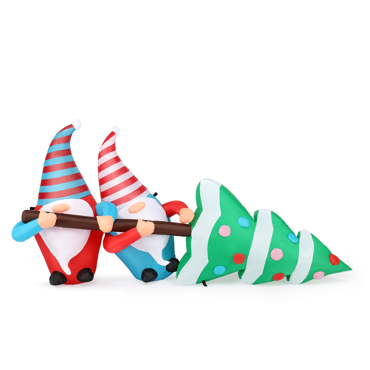 Natura AM 7FT Christmas Inflatable Gnomes Pulling Tree | Built-in LED Lights