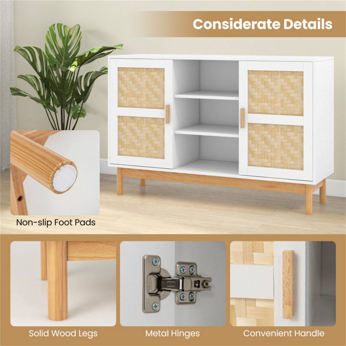 Natura AM Bamboo Woven Buffet Cabinet