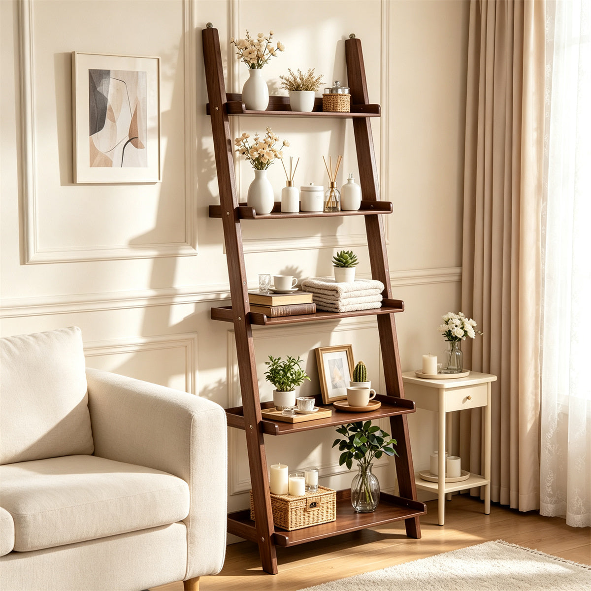 Natura AM Bamboo 5-Tier Ladder Shelf