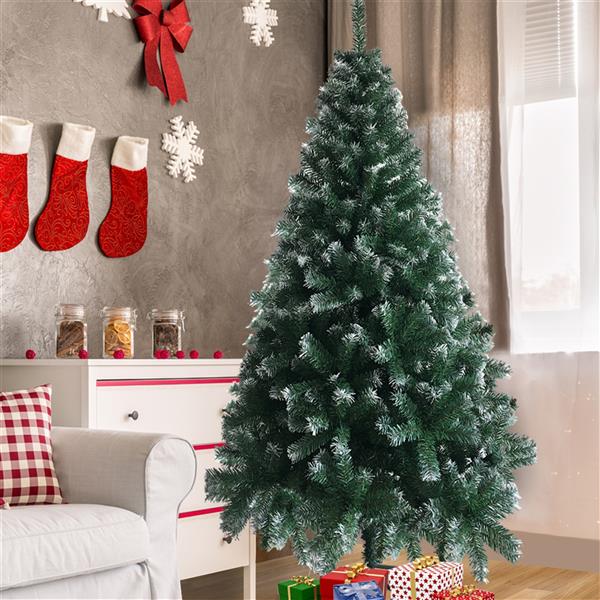 Natura AM 6FT Snow-Flocked Christmas Tree | 650 Tips with Iron Stand