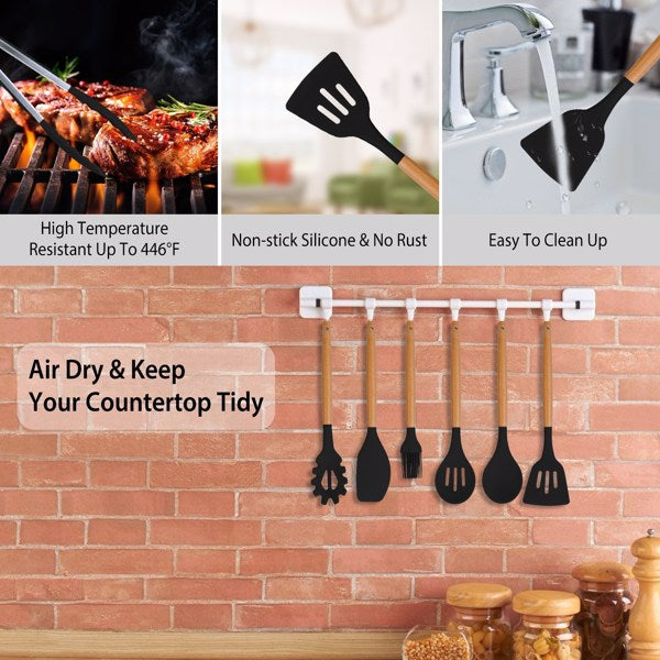 Natura AM 11-Piece Silicone Cooking Utensil Set with Holder