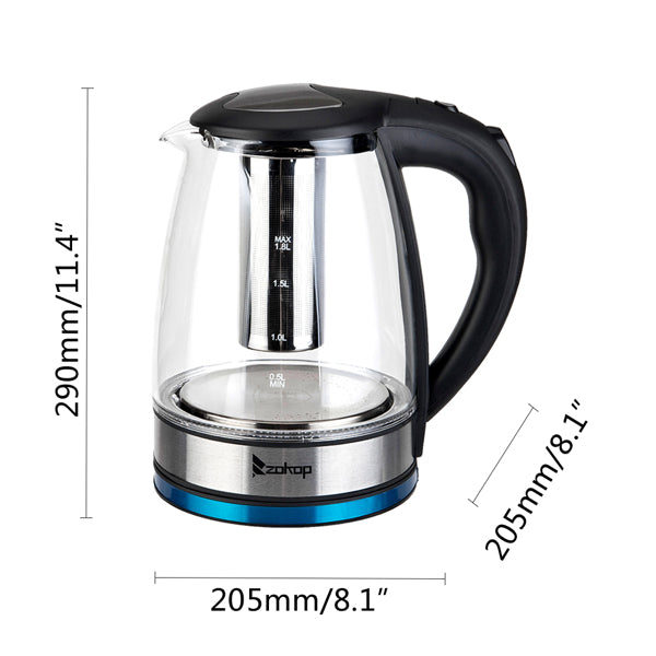 Natura AM 1.8L Electric Glass Kettle with LED Illumination