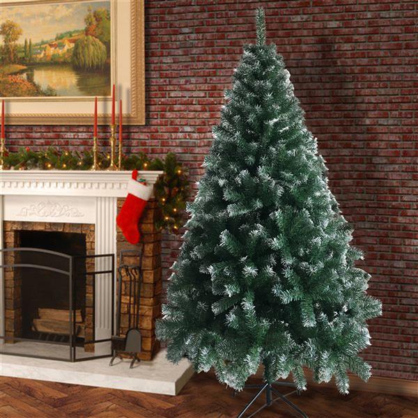 Natura AM 6FT Snow-Flocked Christmas Tree | 650 Tips with Iron Stand