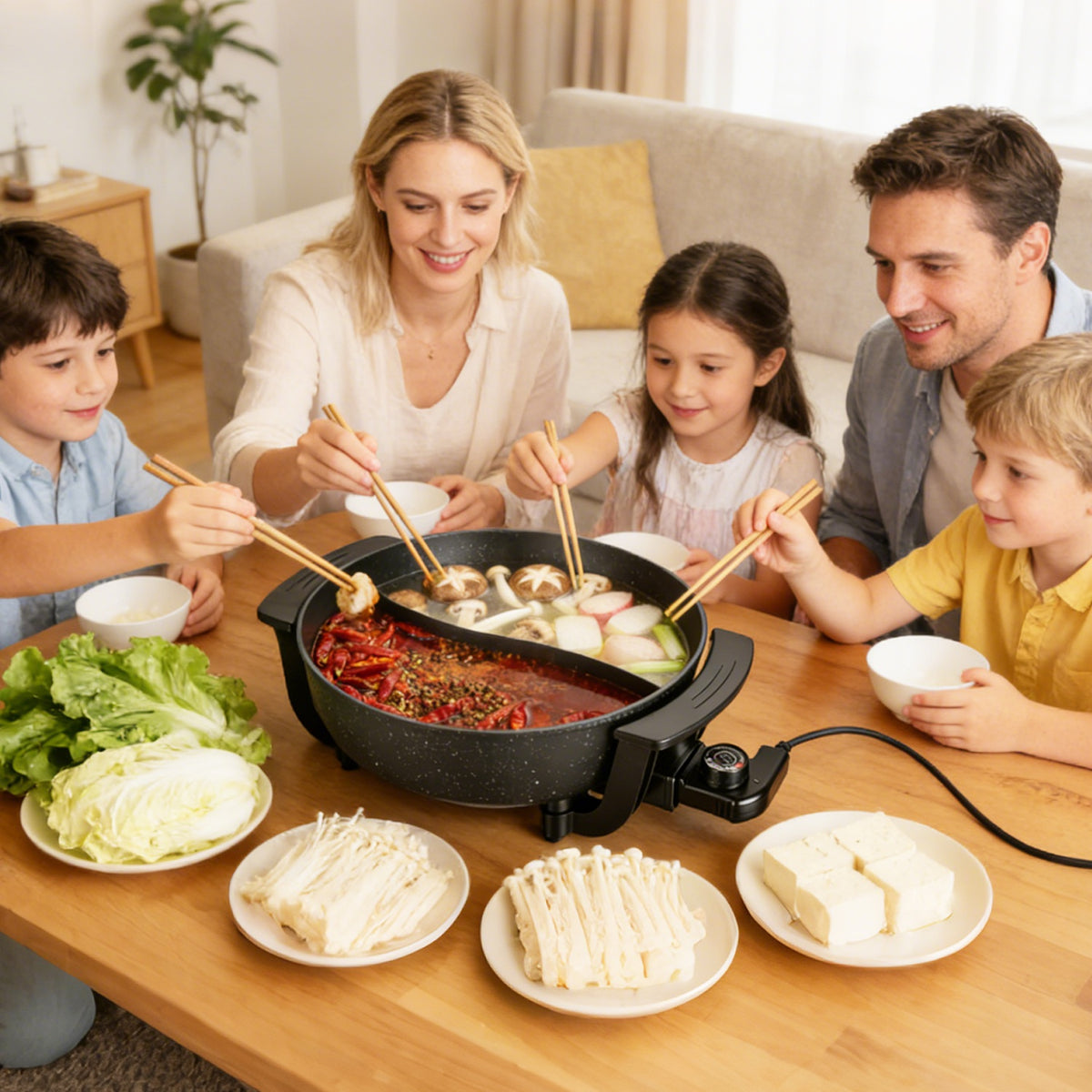 Natura AM 6L Electric Hot Pot with Divider & 5-Level Temp Control