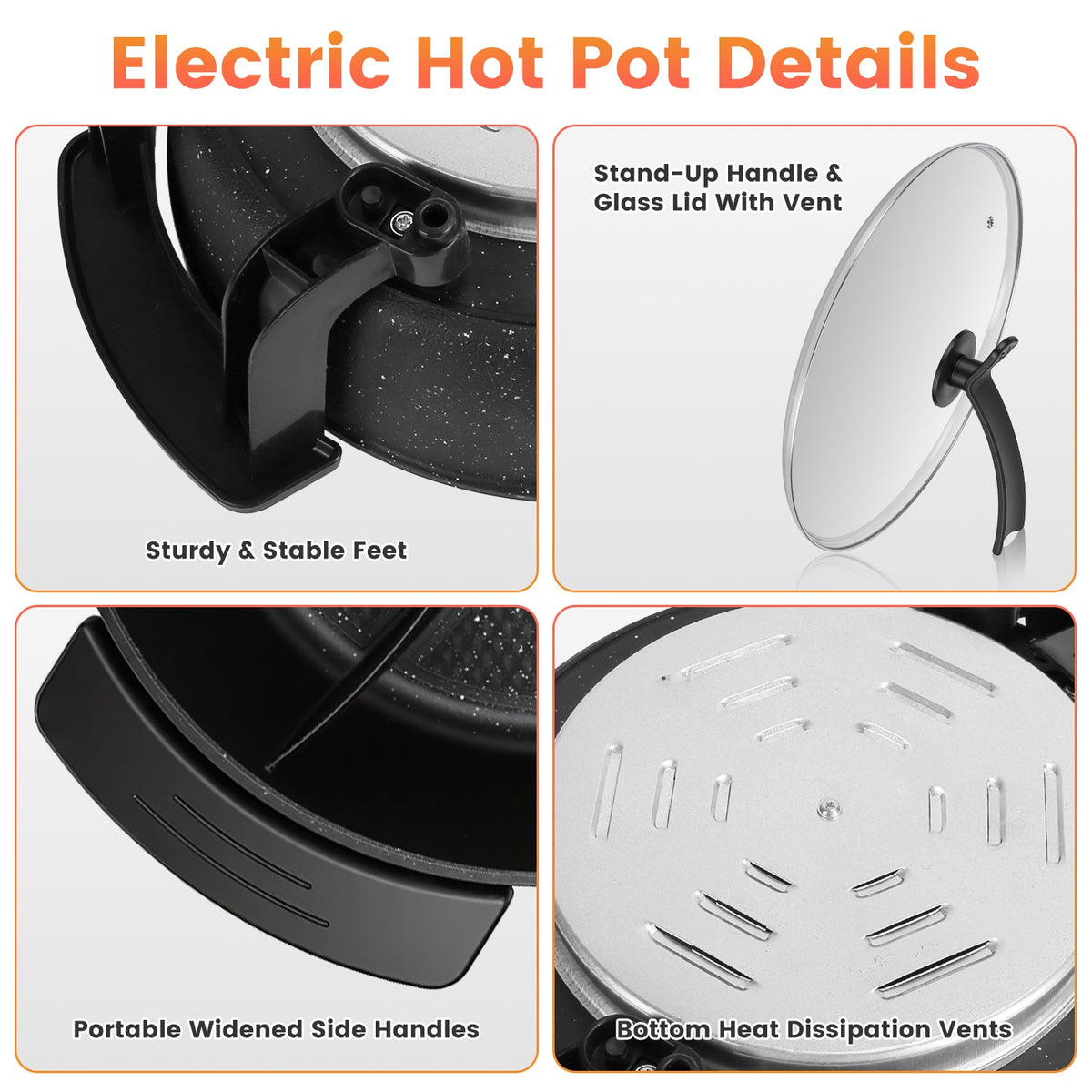 Natura AM 6L Electric Hot Pot with Divider & 5-Level Temp Control