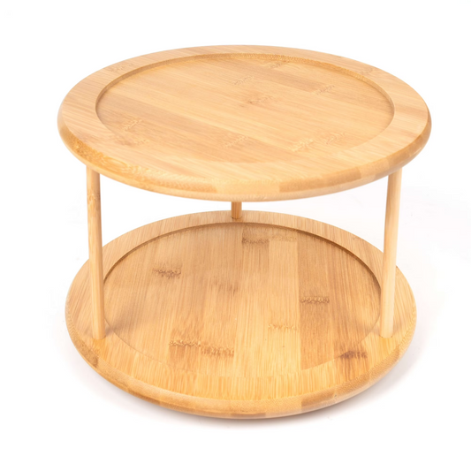 Natura AM Bamboo 2-Tier Rotating Turntable Spice Rack