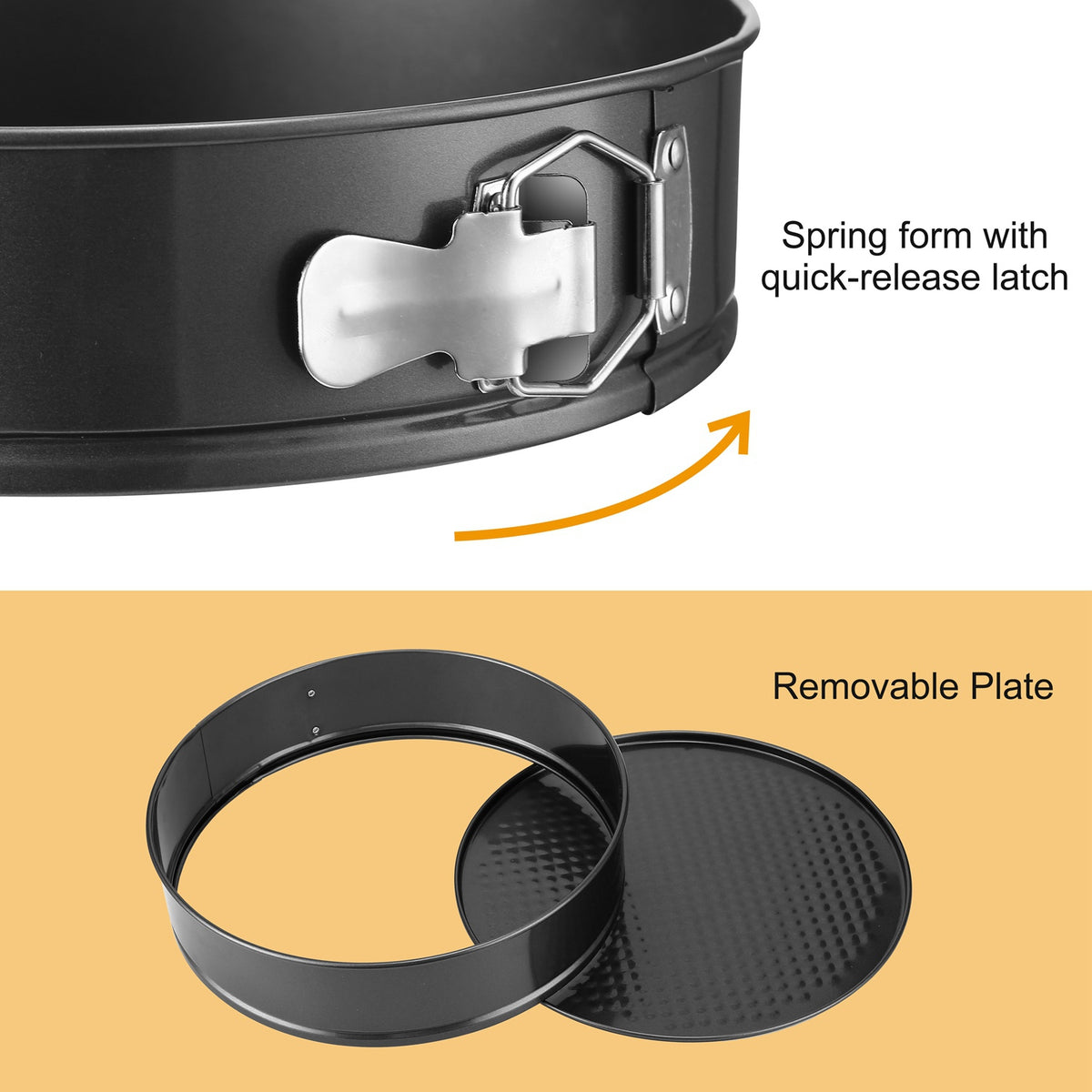 Natura AM Springform Cake Pan Set of 3 — Heart, Round & Square Nonstick Baking Pans