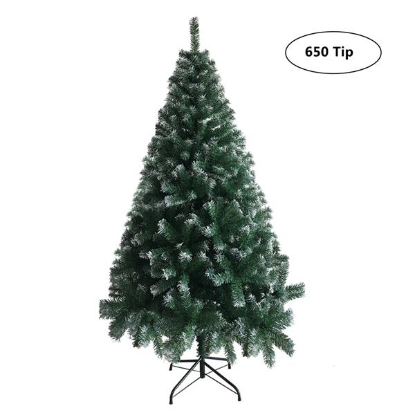 Natura AM 6FT Snow-Flocked Christmas Tree | 650 Tips with Iron Stand