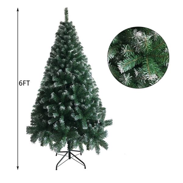 Natura AM 6FT Snow-Flocked Christmas Tree | 650 Tips with Iron Stand