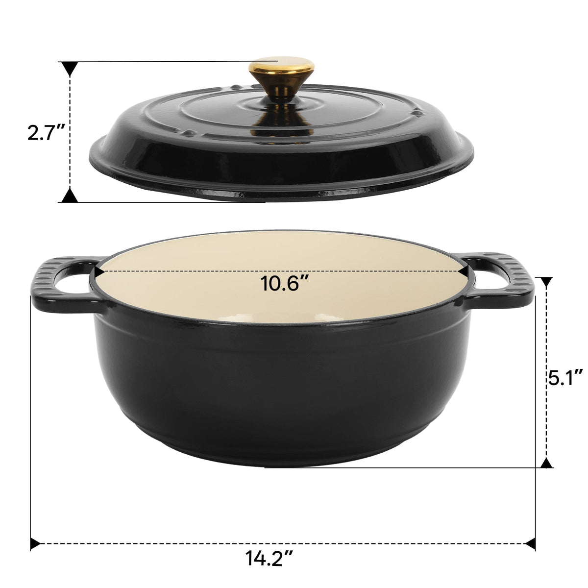 Natura AM 6QT Enameled Cast Iron Dutch Oven (Gradient Black)