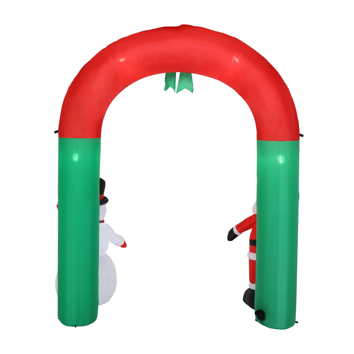 Natura AM 8FT Christmas Inflatable Arch with Santa & Snowman | Lighted Yard Decor