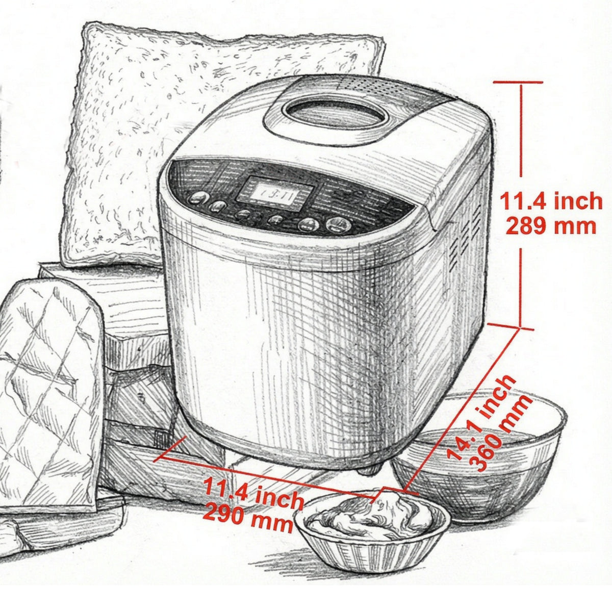 Natura AM 19-in-1 Automatic Bread Maker, 2LB | Ceramic Pan