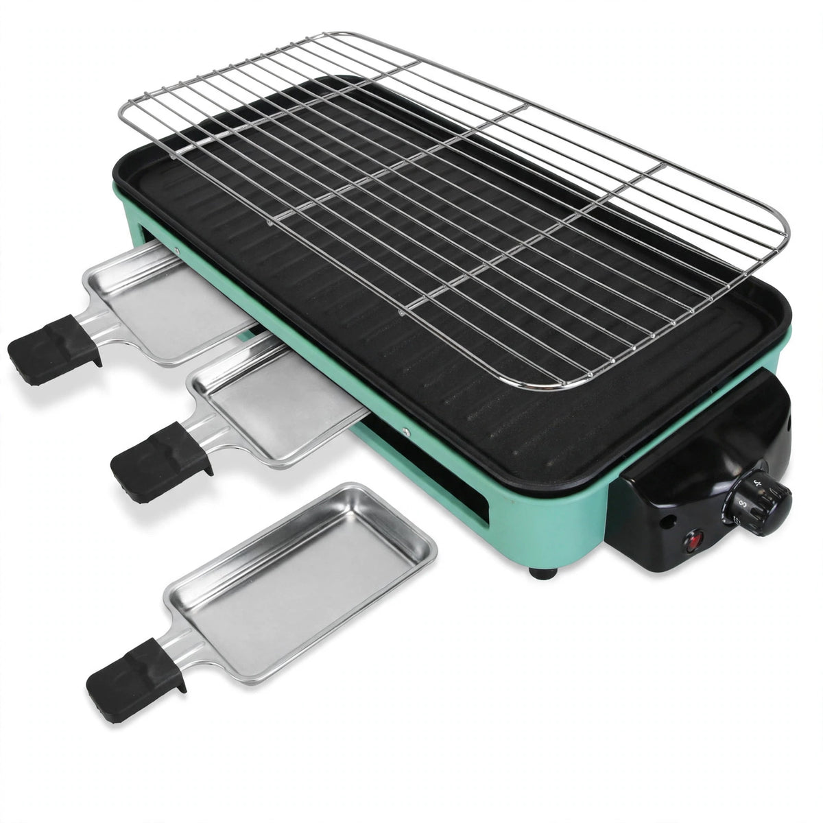 Natura AM 1500W Electric Indoor Grill 2-in-1 with Grill Net & Pan